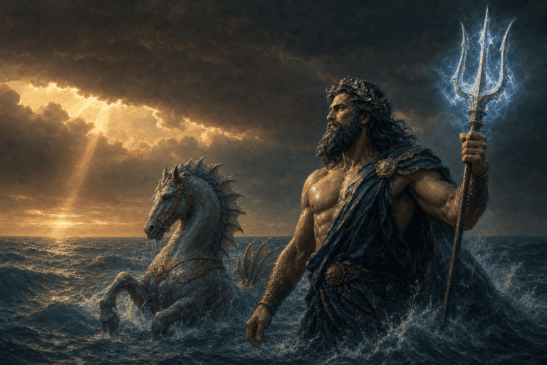 Poséidon, dieu des mers et des océans