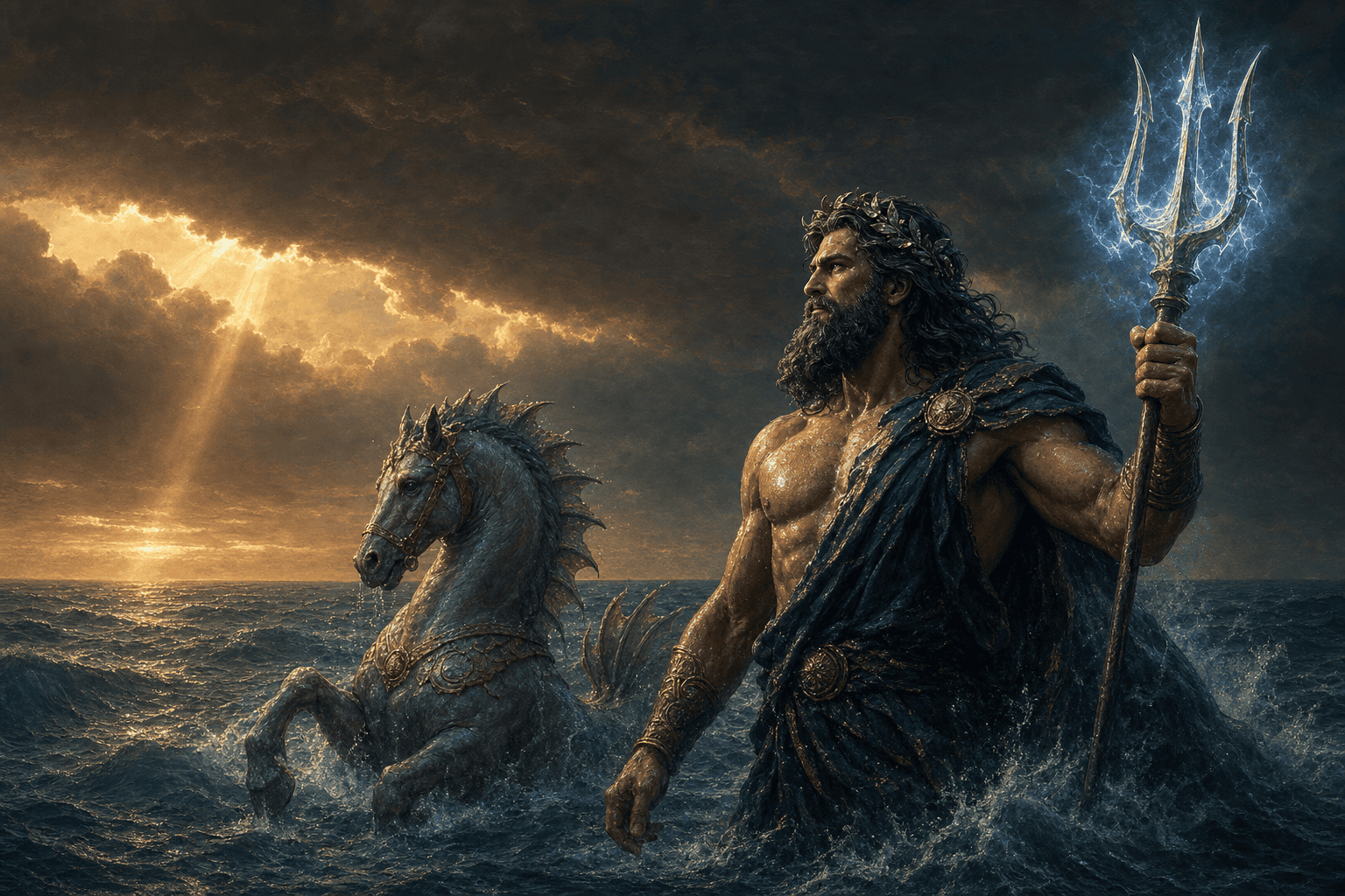 Poséidon, dieu des mers et des océans
