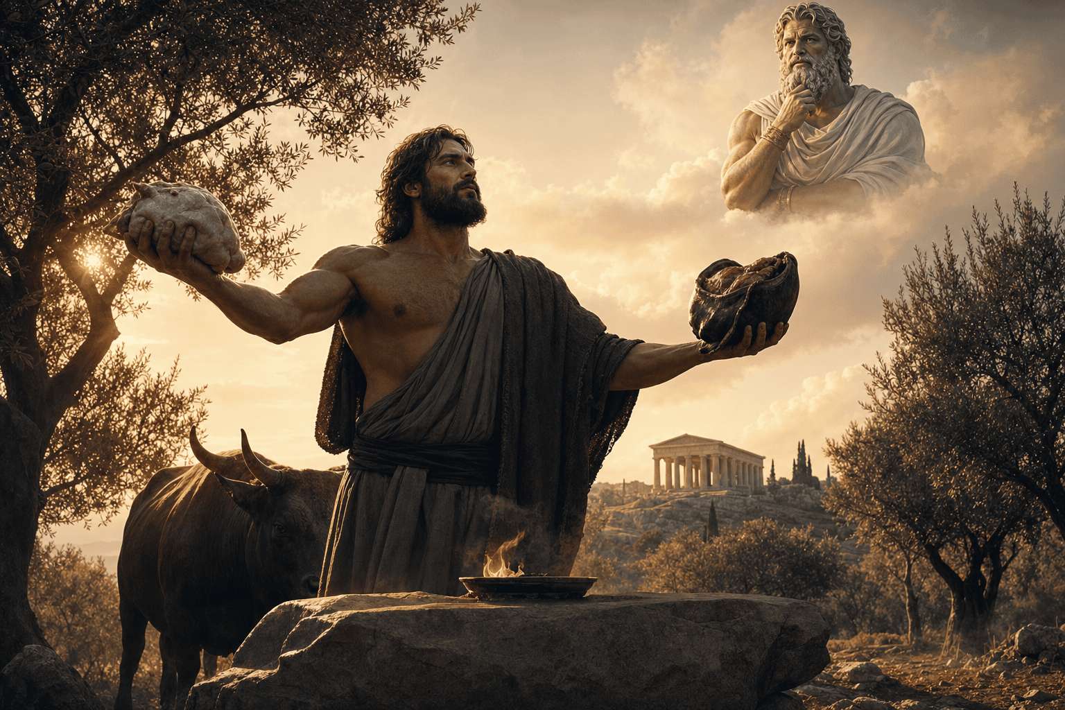 Le sacrifice de Mékoné : comment Prométhée a trompé Zeus